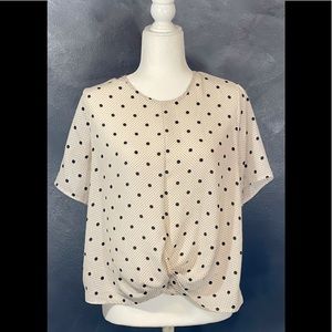 Sienna sky Cream blouse with black polkadots